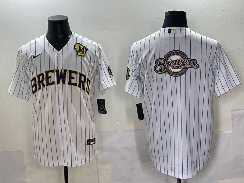 Men Milwaukee Brewers Blank white Nike MLB 2025 Jersey 002->oakland athletics->MLB Jersey